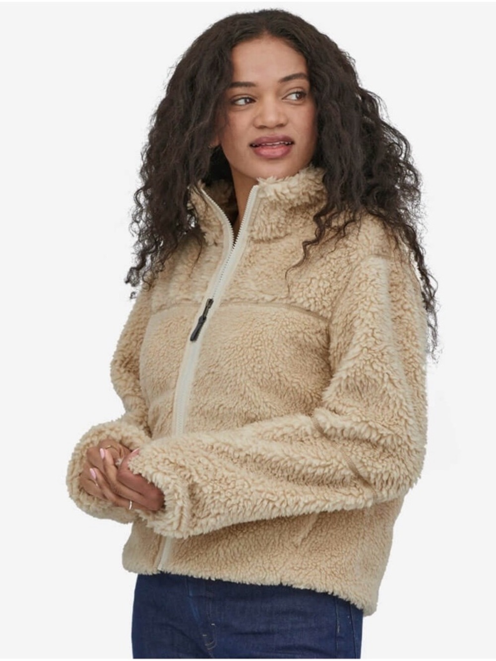 Patagonia Beige Teddy Sherpa Zip Jacket